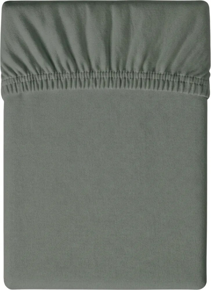 PrzytulneMieszkanie.pl Prześcieradło jersey ciemnozielone 180 x 200 cm