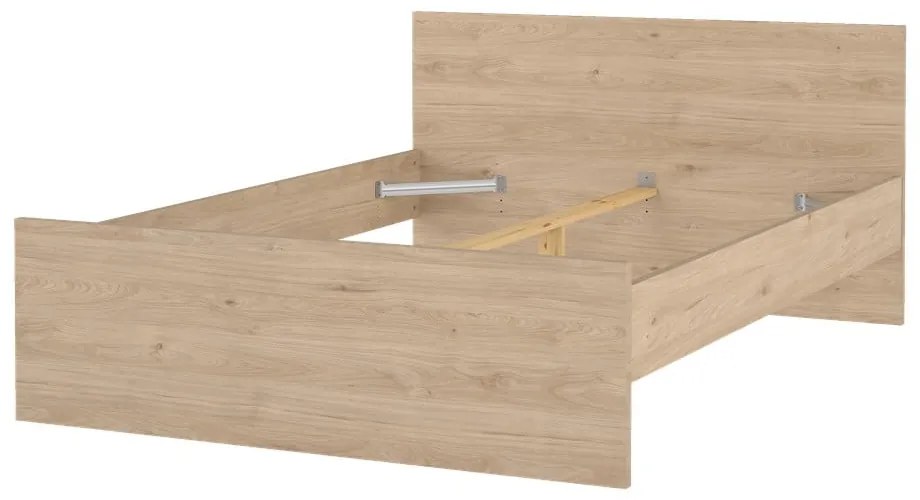 Łóżko dwuosobowe w dekorze dębu bez stelaża 140x200 cm w naturalnym kolorze Naia – Tvilum