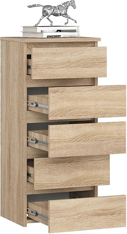 Komoda AKORD CL5 Dąb Sonoma 40 cm 5 szuflad kolor Dąb Sonoma mat 40x35x92 cm