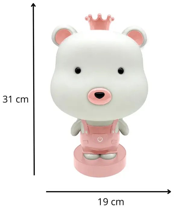 Różowa lampka nocna miś dla dziewczynki - 5X A365 L6-B22