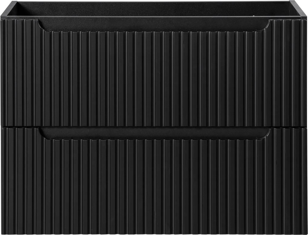 Wisząca szafka umywalkowa 2 szuflady Nova 80 cm, czarny mat