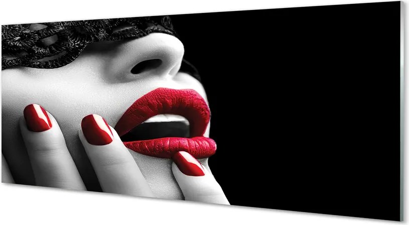 Panel nad Blat Kuchenny Czerwone Usta i Paznokcie