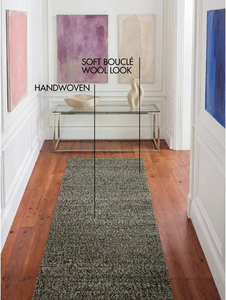 Zielony chodnik z materiału bouclé tkany ręcznie 80x200 cm Notting Hill Portobello – Ted Baker