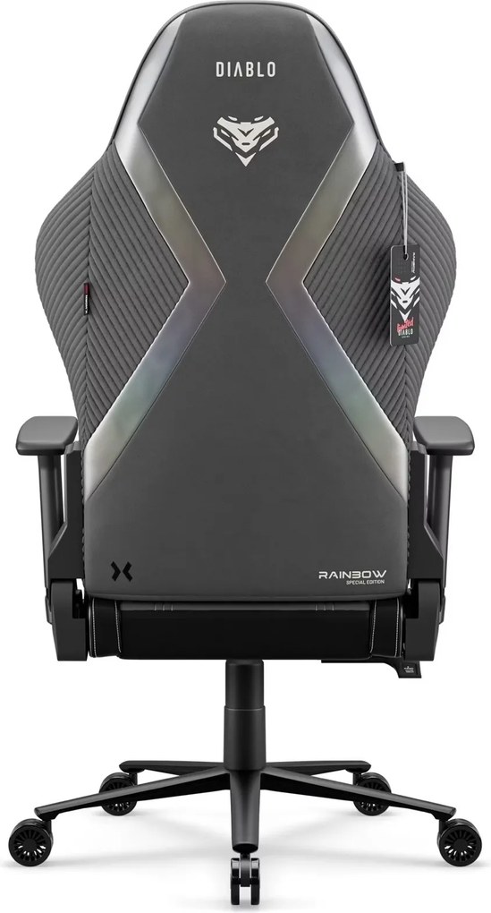 Fotel gamingowy materiałowy Diablo X-Horn 2.0 Normal Size, Rainbow Grey