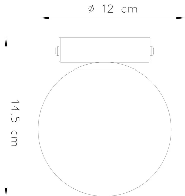 Czarna lampa sufitowa ze szklanym kloszem ø 12 cm Umerta – Nice Lamps