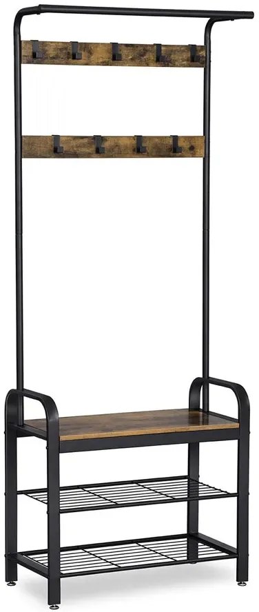 Industrialny Wieszak Do Przedpokoju Rustykalny Brąz B5-L45