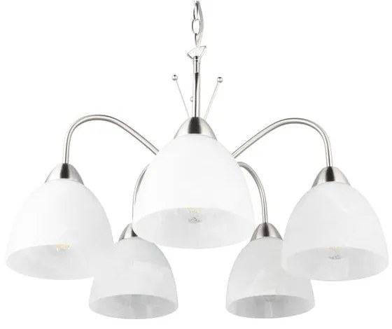 Lampa wisząca w biało-srebrnym kolorze ze szklanym kloszem ø 53 cm Dobby – Trio