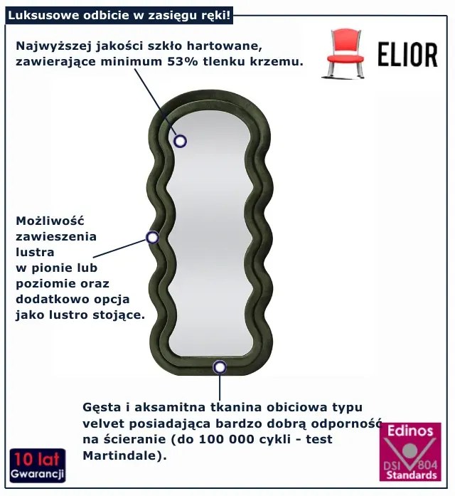 Lustro wiszące lub stojące w kolorze oliwkowym F6-G99