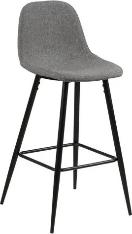 Stołek barowy na metalowych nogach Wilma light grey