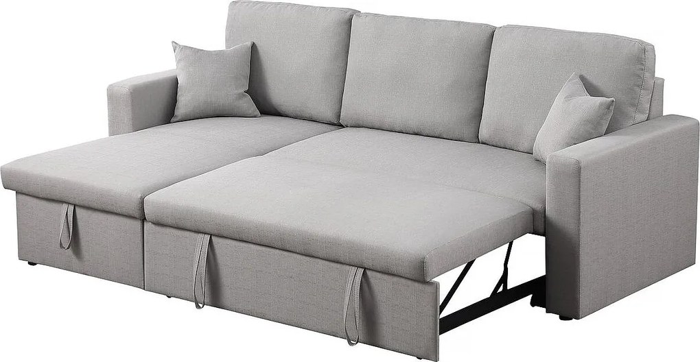 Narożnik rozkładany/odwracany "Alain" z siedziskiem skrzyniowym - 3-osobowy - Jasnoszary