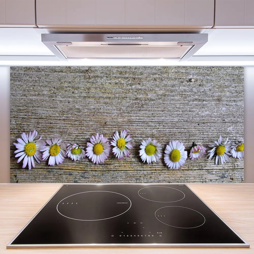 Panel Szklany Śnieżnobiała Stokrotka w Trawie