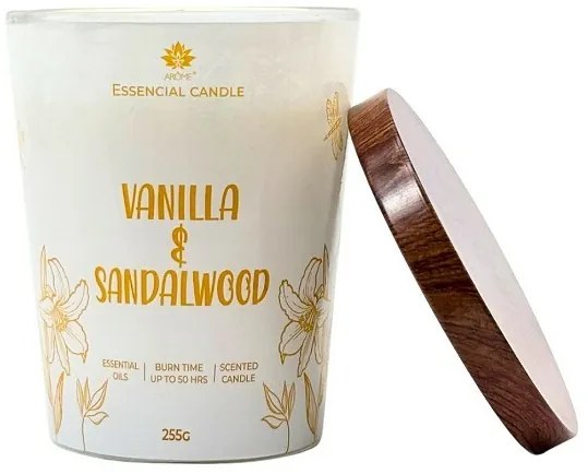 Arome Świeca w szkle z metalową pokrywką 255 g Vanilla & Sandalwood