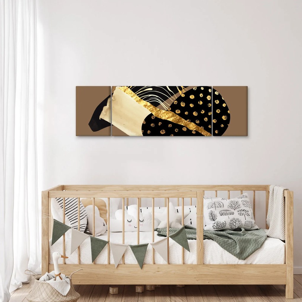 Obraz - Abstrakcja złotobrązowa N⁰1 (170x50 cm)