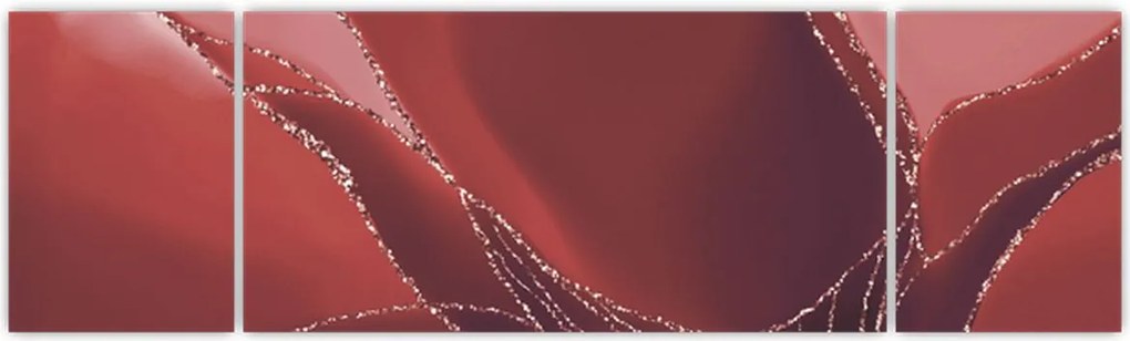 Obraz - Czerwony abstrakcyjny kwiat N⁰2 (170x50 cm)