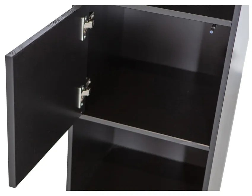 Czarny regał modułowy z litego drewna sosnowego 40x210 cm Finca – WOOOD