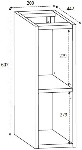 Kaszmirowa wąska szafka łazienkowa 20 cm R0-G56