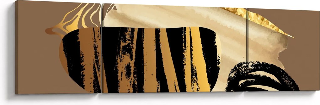 Obraz - Abstrakcja złotobrązowy N⁰2 (170x50 cm)