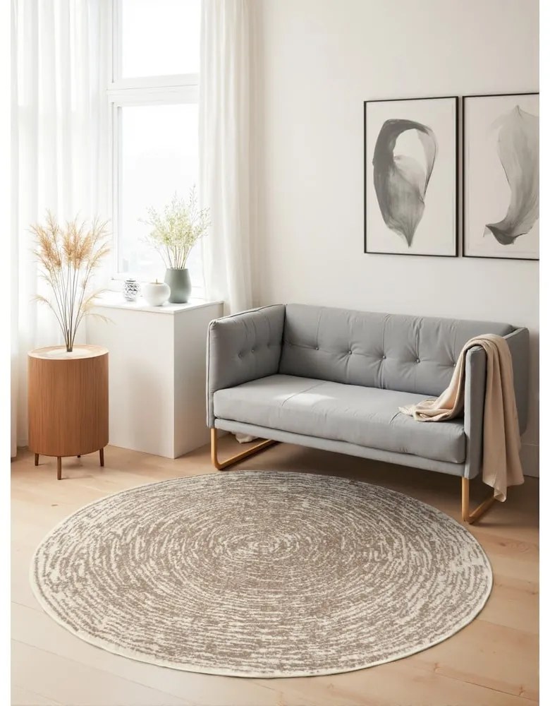 Beżowy/kremowy okrągły dywan ø 120 cm Gloria Cavallo – Hanse Home