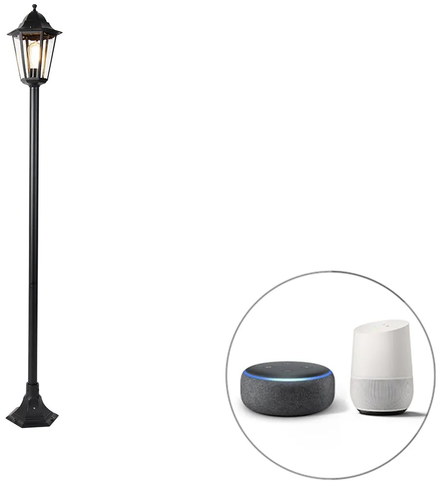Zewnetrzna Inteligentna stojąca lampa zewnętrzna czarna 170 cm z WiFi ST64 - New Orleans Rustykalny / Vintage Oswietlenie zewnetrzne