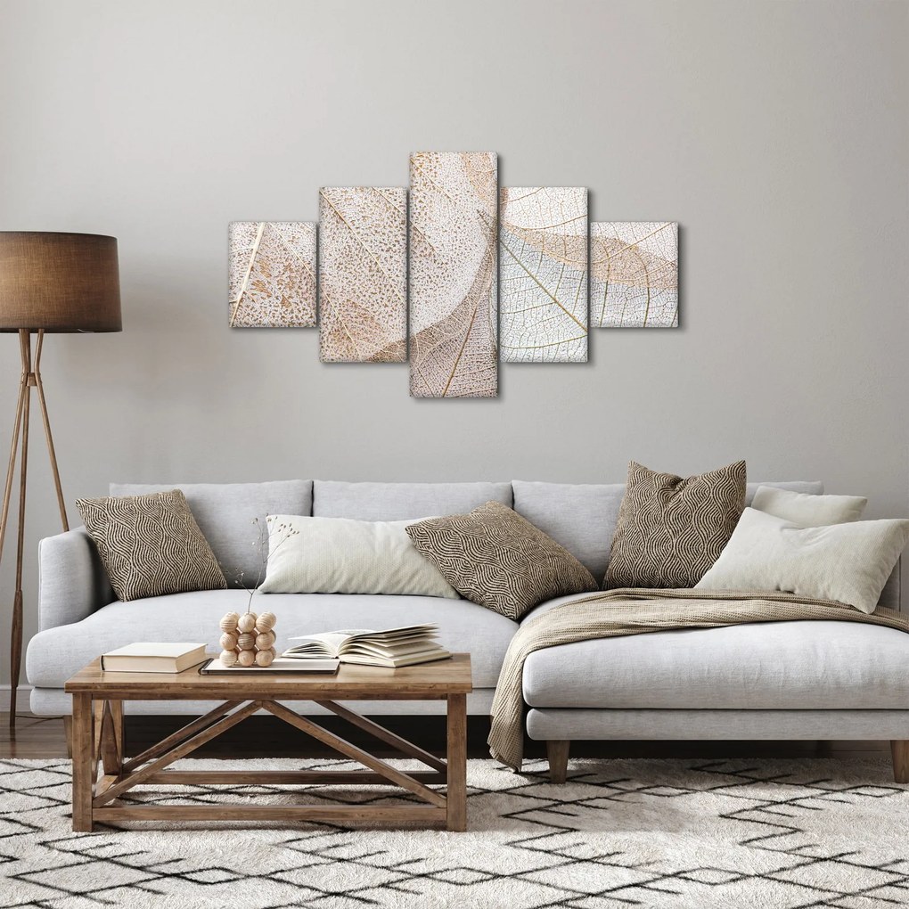 Obraz - Beżowe liście (125x70 cm)