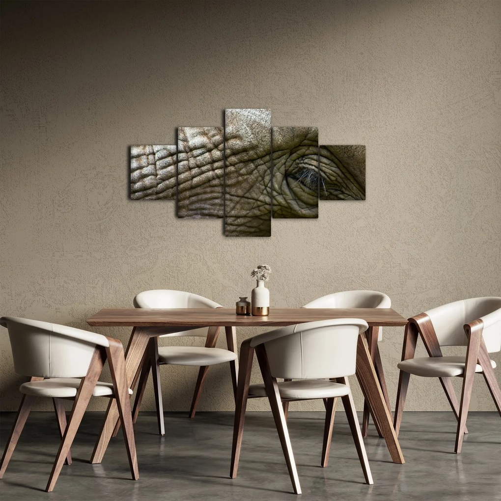 Obraz - Zbliżenie na stare oko słonia (125x70 cm)