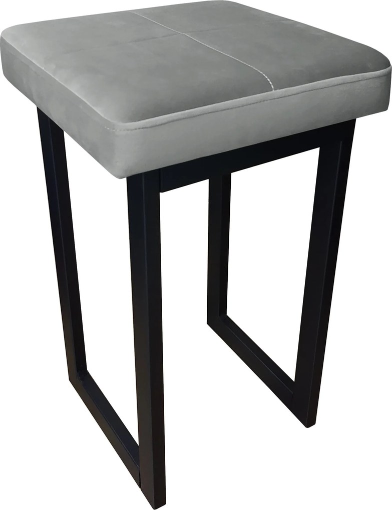 Taboret SOLID tkanina Welur stelaż metalowy STOŁEK LOFT : Kolor Stelaża - Czarny , Kolor tkaniny - VELVET - MG17, Typ tkaniny - Velvet, Wysokość - 60 cm