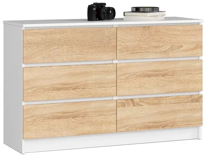 Komoda do pokoju dziecięcego biała + dąb sonoma M9-W27