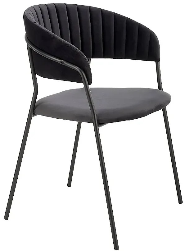 Zestaw czarnych aksamitnych metalowych krzeseł 4 szt. B7-Z19
