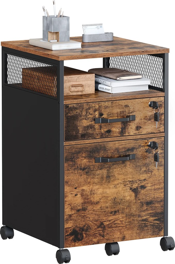 Szafka na Dokumenty Dąb Rustykalny, Kontenerek - OFC077B01