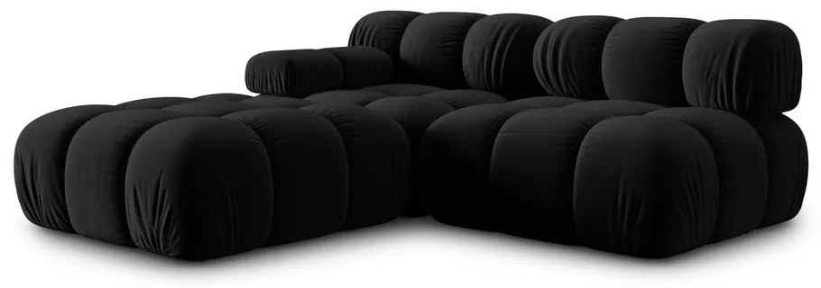 Czarna aksamitna sofa 282 cm Bellis – Micadoni Home