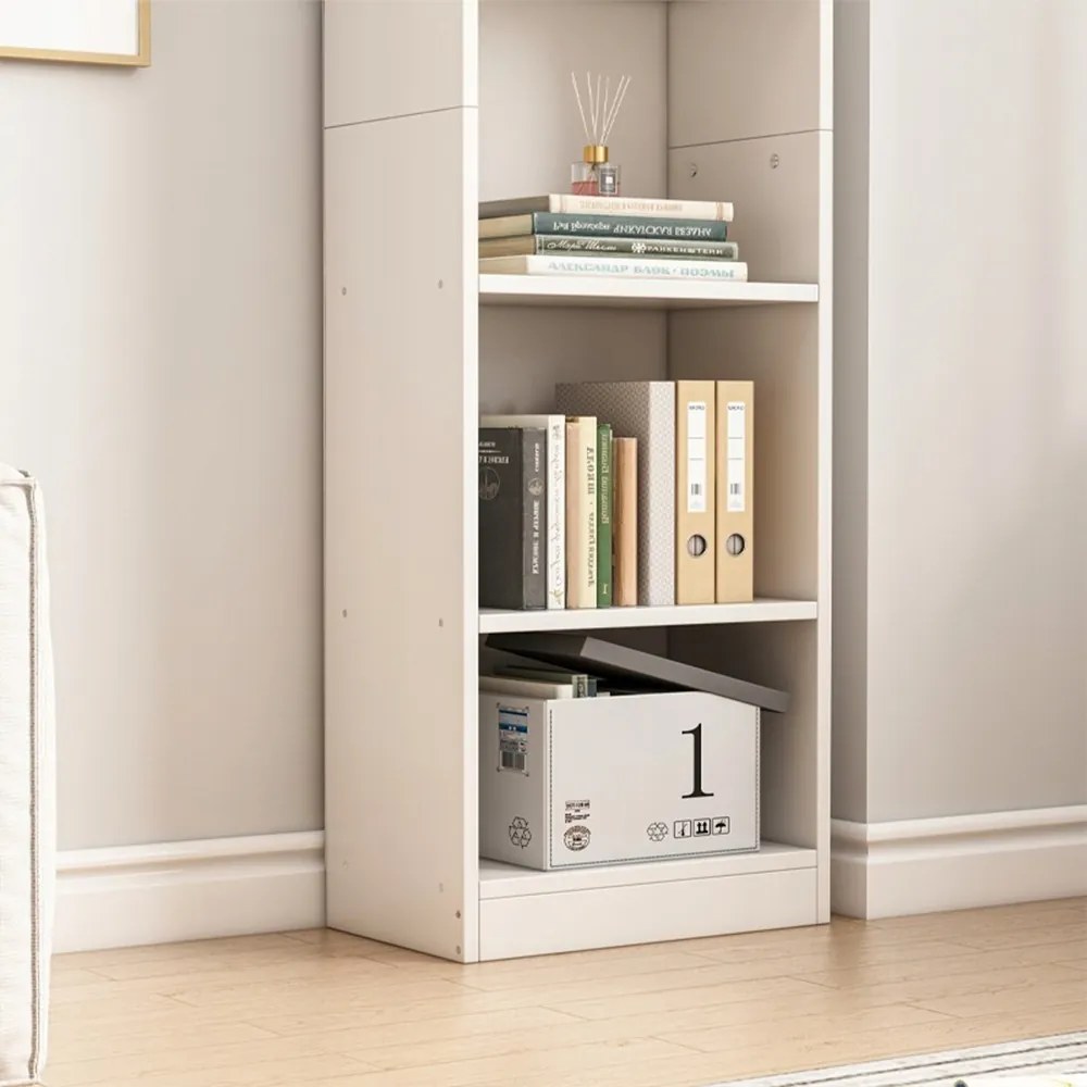 Biała szafka z półkami – 50 x 182 x 30 cm | nowoczesne miejsce do przechowywania książek, dekoracji i dokumentów