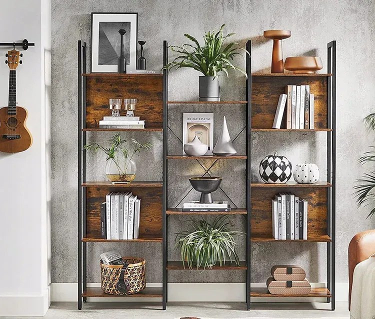 Podwójny Regał Metalowy W Stylu Loft Rustykalny Brąz C3-A21