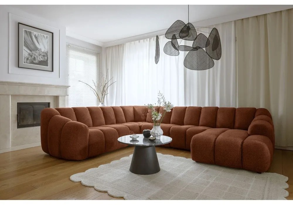 Narożnik (lewostronny/w kształcie litery U) w kolorze terakoty Shell – Miuform