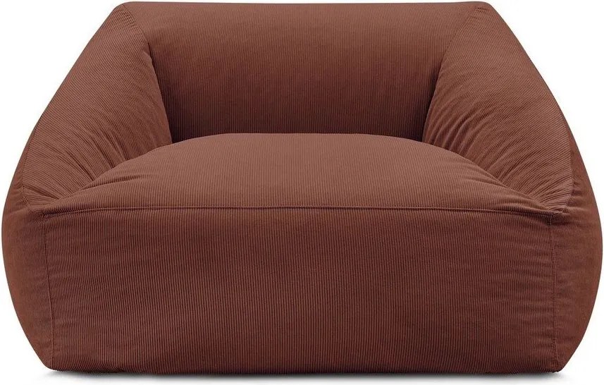 Pomarańczowy sztruksowy worek do siedzenia Lilibet – Bobochic Paris