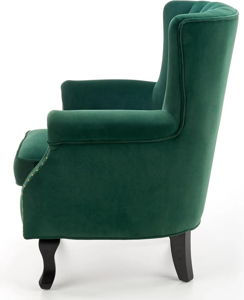 Welurowy fotel wypoczynkowy z pinezkami Titan