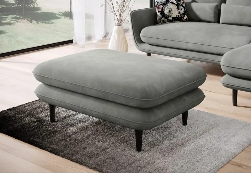 Pufa SOLANO w kolorze JASNY SZARY w tkaninie ELEMENT WERSAL