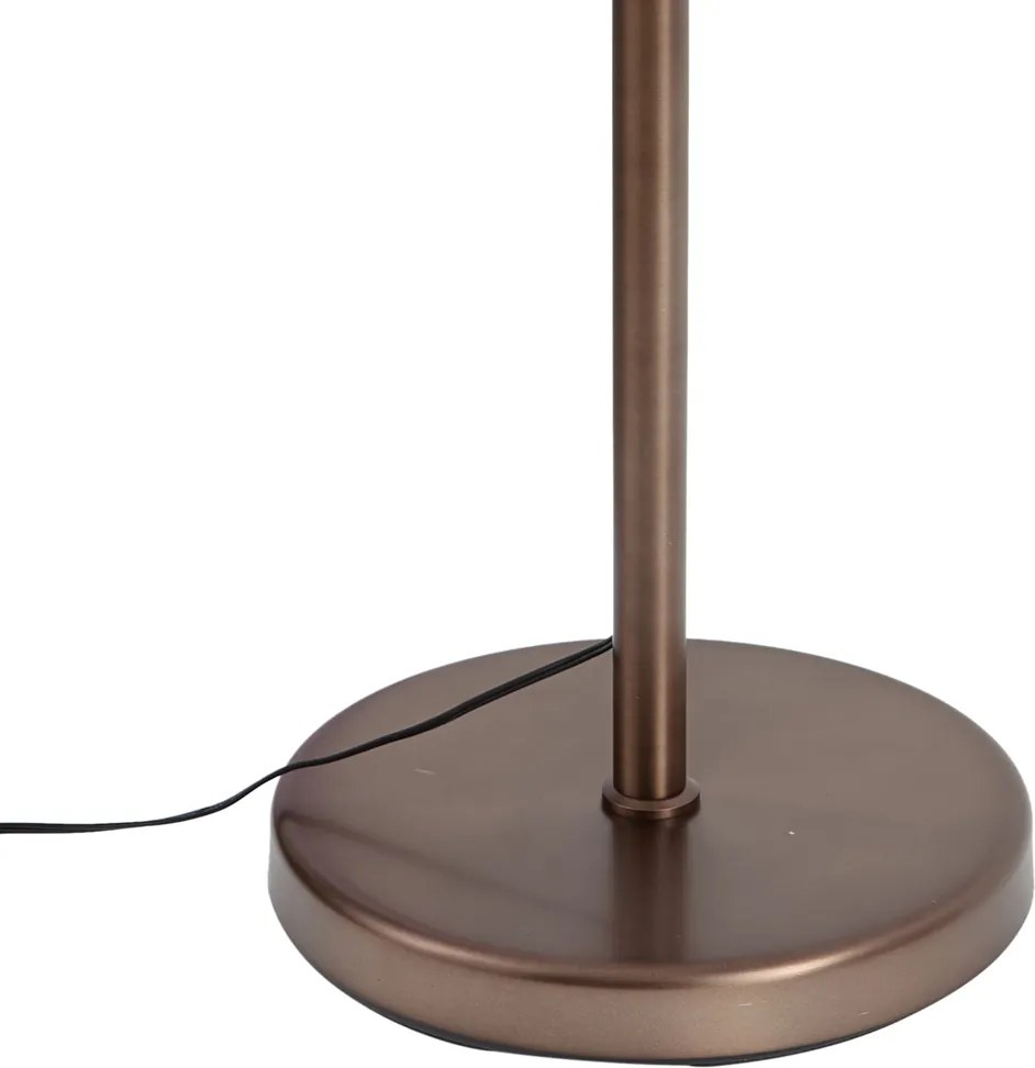 Designerska lampa podłogowa ciemny brąz z LED i ściemniaczem dotykowym - Notia