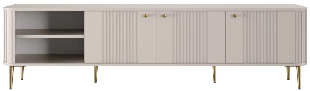 Szafka RTV Vesper 3D 187 cm - kaszmir / złote nogi