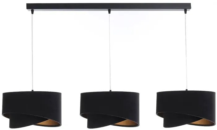 Czarna potrójna lampa wisząca nad stół glamour - 5X S500 N5-W31