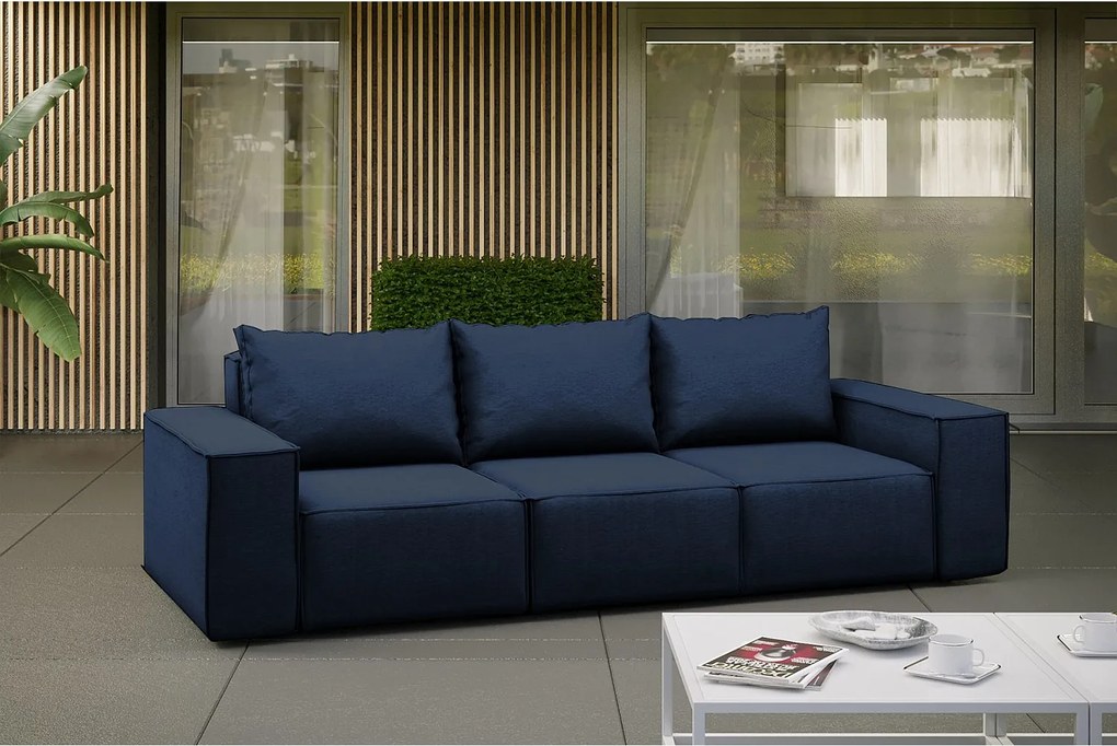 Sofa ogrodowa trzyosobowa SONNE, tkanina Artykuł, Granatowy