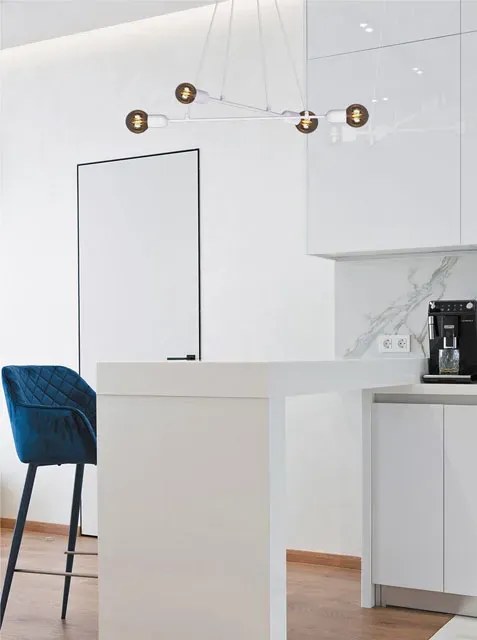 Biała metalowa lampa wisząca patyki loft - A727 D7-B02