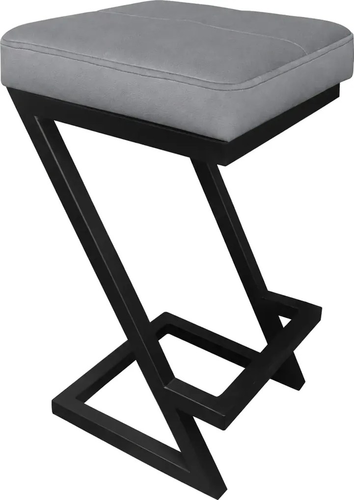 Hoker ZETA krzesło barowe Loft podstawa metalowa : Kolor Stelaża - Czarny , Kolor tkaniny - EKO-SKÓRA - 22D, Typ tkaniny - Eko-skóra