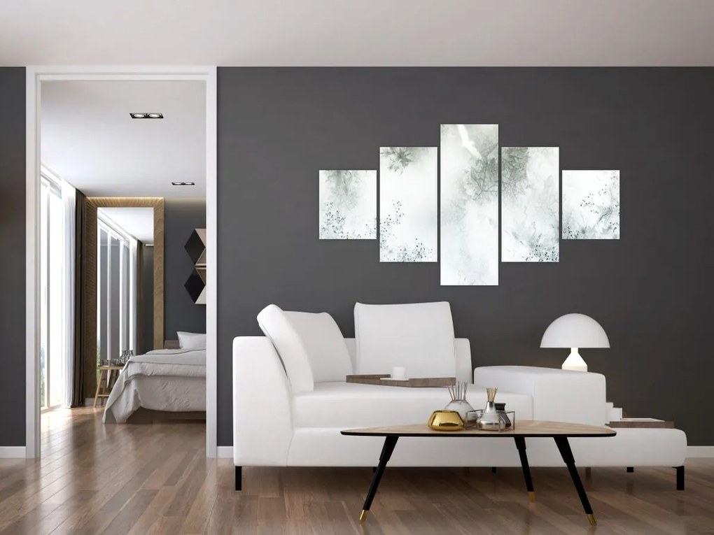 Obraz abstracji liści (125x70 cm)
