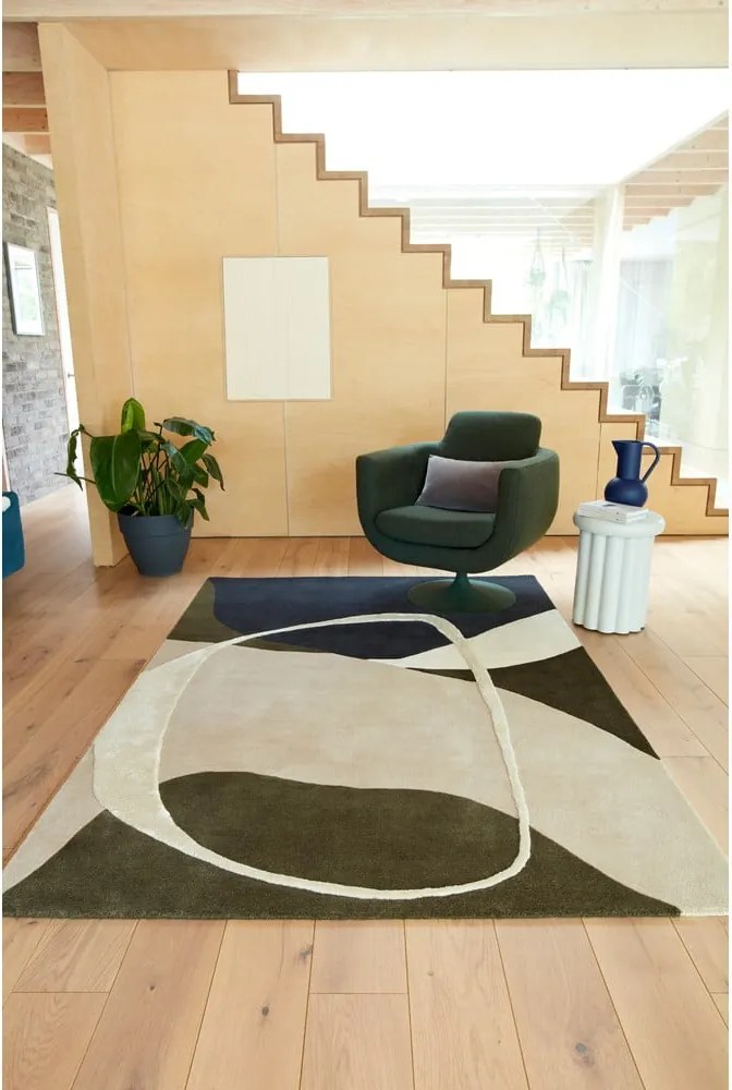 Zielony wełniany dywan tkany ręcznie 160x230 cm Matrix – Asiatic Carpets