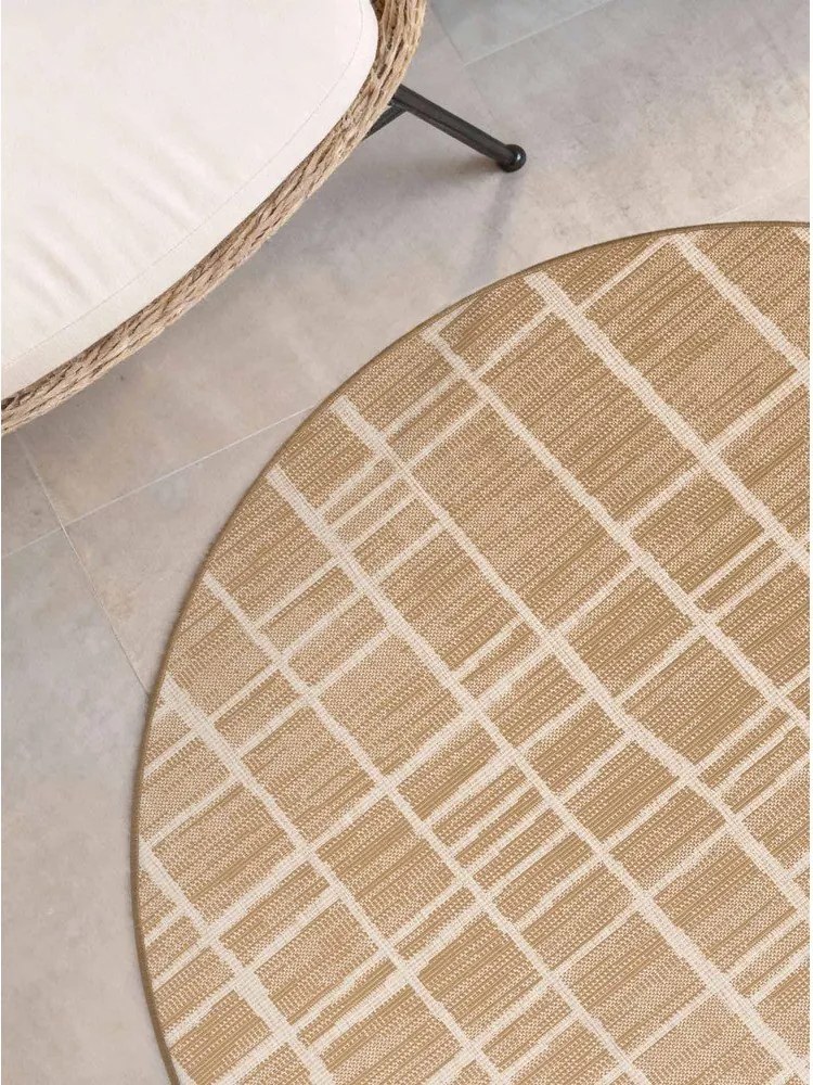 Kremowy/w naturalnym kolorze okrągły dywan odpowiedni na zewnątrz ø 160 cm Haringey Crouch – Ted Baker