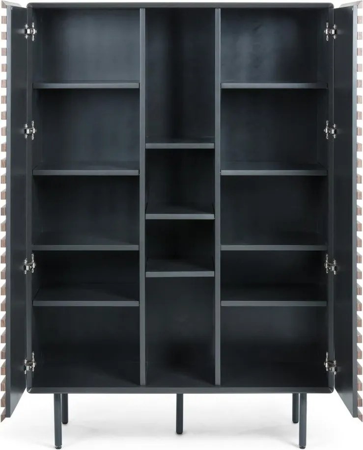 Czarno-naturalna szafka w dekorze orzecha 105x155x40 cm Kesia – Kave Home