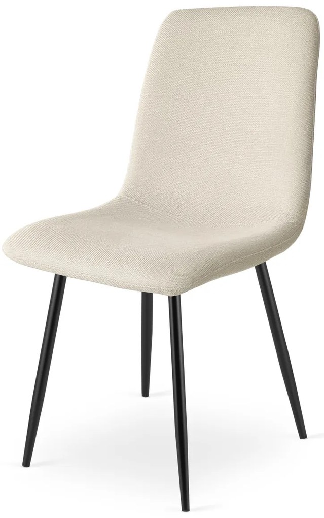 Zestaw jadalniany 1 + 4, stół CITY 110x75 cm dąb artisan + kremowe krzesło jadalniane RIFT z czarnymi nogami