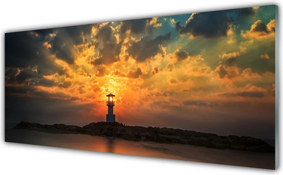 Panel Szklany do Kuchni Latarnia Na Skalistym Brzegu
