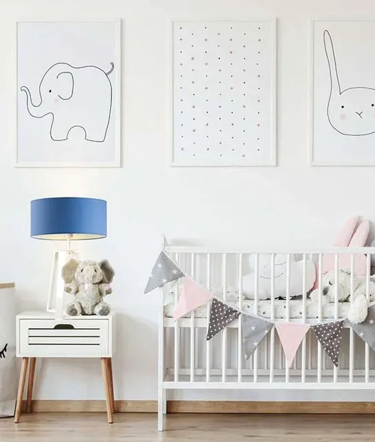 Designerska lampka nocna na czarnym stelażu - B1-T22