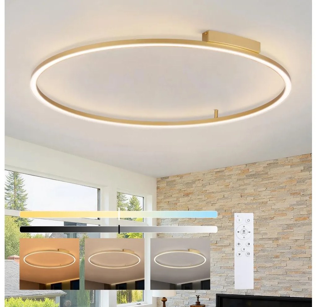 Brilagi - LED ściemnialna oprawa PORTOFINO LED/85W/230V śr. 120 cm złota + pilot